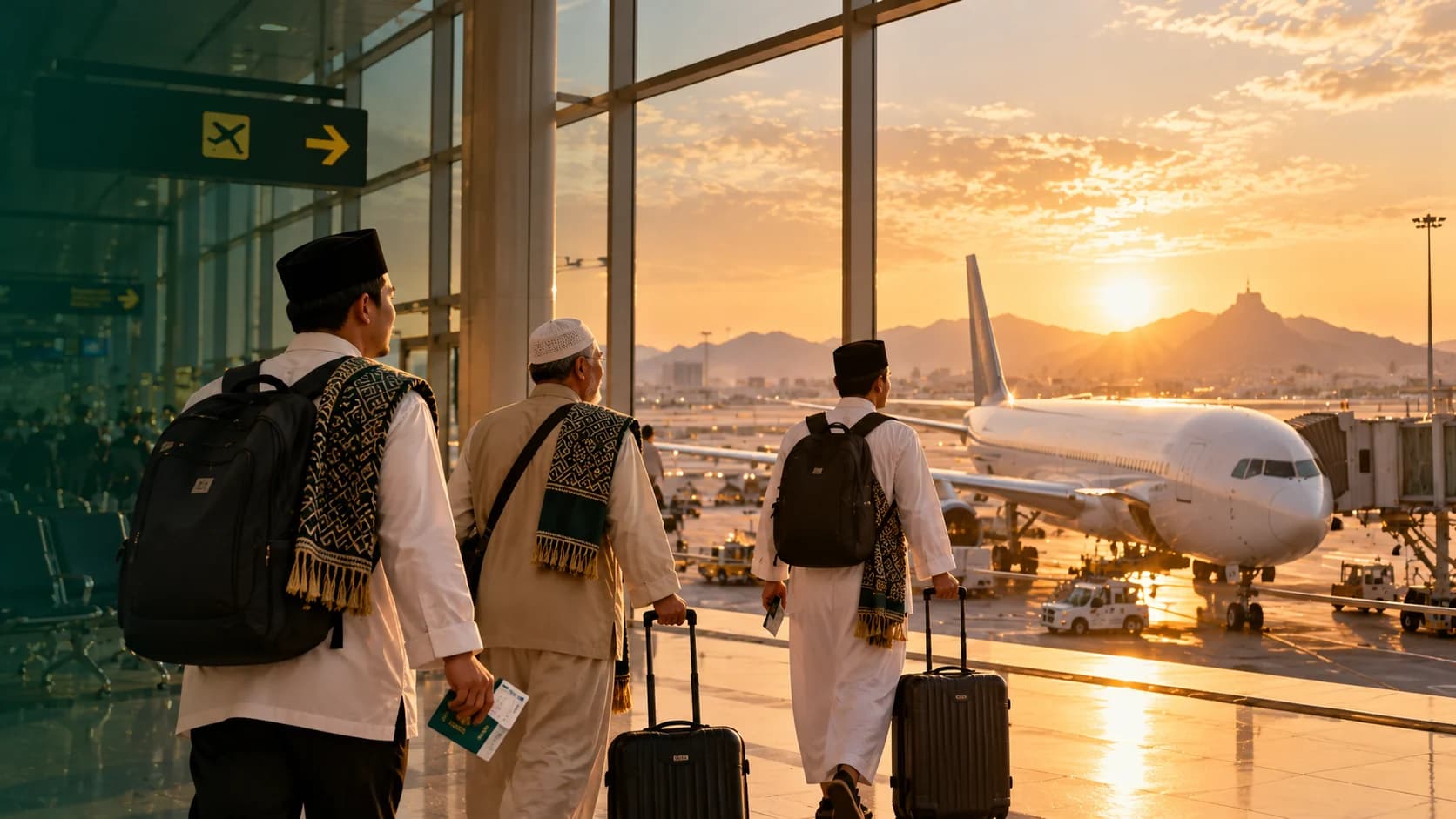 Calon jamaah bersiap untuk perjalanan Umrah